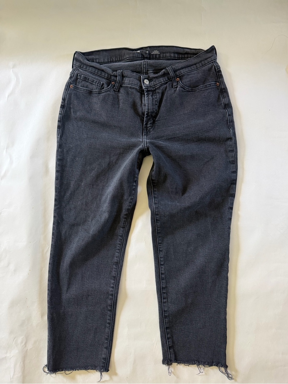 Women’s Black Ankle Jeans - Classic High-Rise Straight: 14